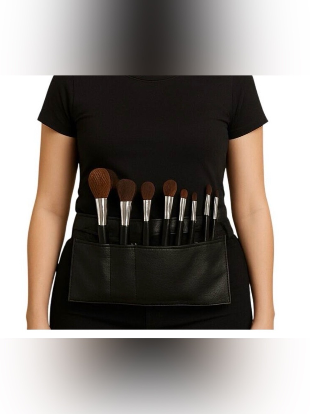 Black Leather Brush Belt